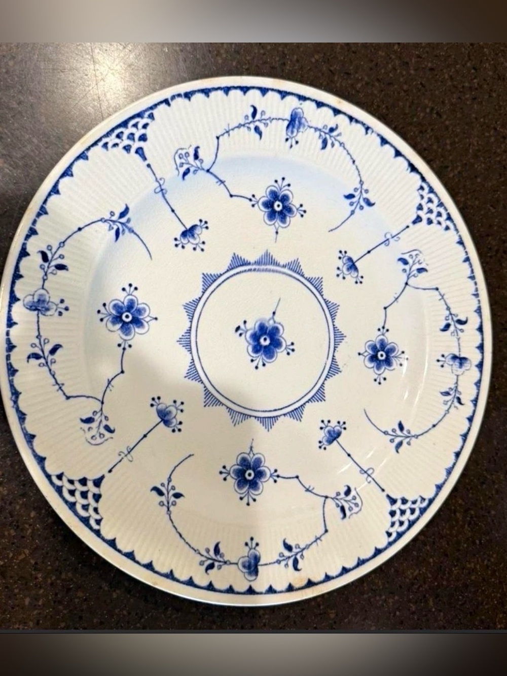 Furnivals Blue and White Floral Porcelain Dinner Plate - Classic Blue and White